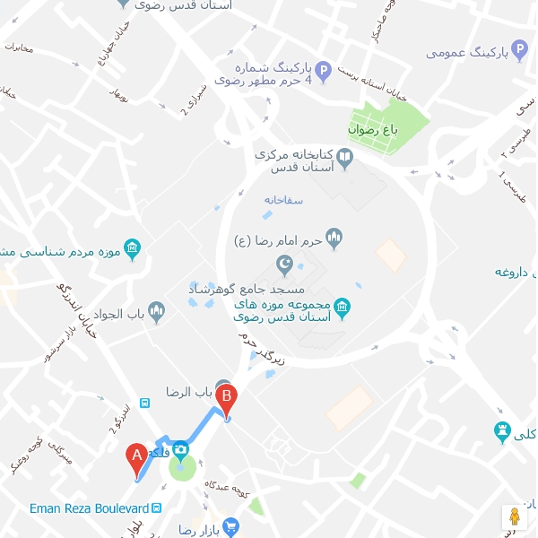 نقشه هتل آپارتمان ترنم مشهد